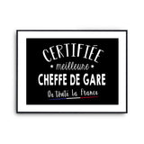 Affiche Cheffe de gare Femme Métier Meilleure de France - Planetee