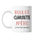 Mug Clarinette C'est ma Routine Blanc - Planetee