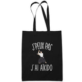 Sac Tote Bag Aïkido Je peux pas Noir - Planetee