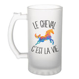 Chope de bière Cheval c'est la vie Équitation - Planetee