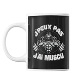 Mug muscu j'peux pas Noir - Planetee