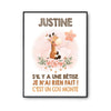 Affiche Justine Cou Monté Girafe - Planetee