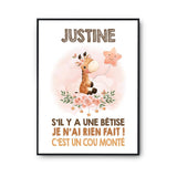 Affiche Justine Cou Monté Girafe - Planetee