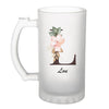 Chope de bière Lou Lettre Fleur - Planetee