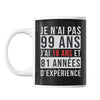 Mug 99 Ans Expérience Noir - Planetee