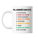 Mug blanc Aller à la Chasse Journée Parfaite - Planetee