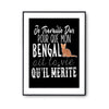 Affiche Bengal Je travaille dur - Planetee