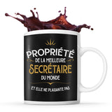 Mug noir Propriété de la Meilleure Secrétaire - Planetee