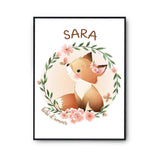 Affiche Sara Bébé d'amour Renard - Planetee