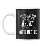 Mug Husky Je travaille dur - Planetee