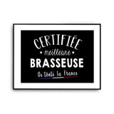 Affiche Brasseuse Femme Métier Meilleure de France - Planetee