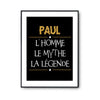 Affiche Paul prénom mythe légende Jaune - Planetee