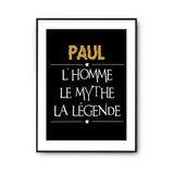 Affiche Paul prénom mythe légende Jaune - Planetee