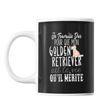 Mug Golden Retriever Je travaille dur - Planetee