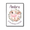 Affiche Ambre Amour et Biberon de Lait Vache - Planetee