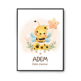 Affiche Adem bébé d'amour abeille - Planetee