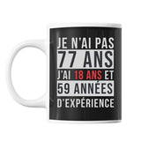 Mug 77 Ans Expérience Noir - Planetee