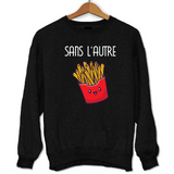 Sweat couple Jamais l'un sans l'autre | hamburger et frites - Planetee