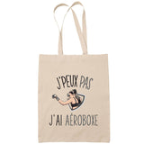 Sac Tote Bag J'peux pas Aéroboxe beige - Planetee