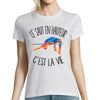 T-shirt femme saut en hauteur c'est la vie - Planetee