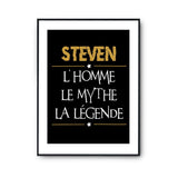 Affiche Steven prénom mythe légende Jaune - Planetee