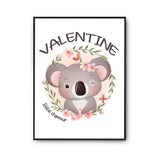 Affiche Valentine Bébé d'amour Koala - Planetee