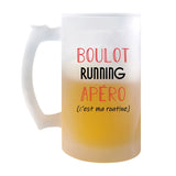 Chope de Bière Running C'est ma Routine - Planetee
