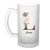Chope de bière Laure Lettre Fleur - Planetee
