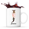 Mug Blanc Jeanine Lettre Fleur - Planetee