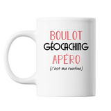 Mug Geocaching C'est ma Routine Blanc - Planetee