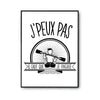 Affiche Kayak pagayer j'peux pas Blanc Premium - Planetee