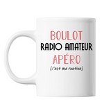 Mug Radio Amateur C'est ma Routine Blanc - Planetee