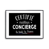 Affiche Concierge d'hôtel Homme Meilleur de France Métier - Planetee