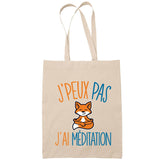 Sac Tote Bag J'peux pas Méditation renard beige - Planetee