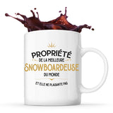 Mug blanc Propriété de la Meilleure Snowboardeuse - Planetee