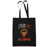 Sac Tote Bag Compta Je peux pas Noir - Planetee