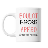 Mug E-Sports C'est ma Routine Blanc - Planetee