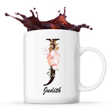 Mug Blanc Judith Lettre Fleur - Planetee