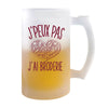 Chope de bière Broderie j'peux pas - Planetee