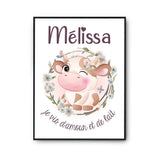 Affiche Mélissa Amour et Biberon de Lait Vache - Planetee