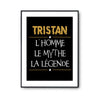 Affiche Tristan prénom mythe légende Jaune - Planetee