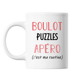 Mug Puzzles C'est ma Routine Blanc - Planetee