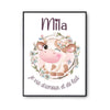 Affiche Mila Amour et Biberon de Lait Vache - Planetee