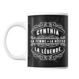 Mug Prénom Cynthia La Déesse La Légende - Planetee