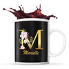 Mug noir Marielle Lettre Fleur - Planetee