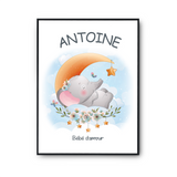 Affiche Antoine bébé d'amour éléphant - Planetee