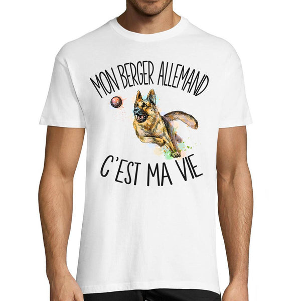 T-shirt homme berger allemand c'est la vie - Planetee