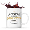 Mug blanc Propriété du Meilleur Informaticien - Planetee
