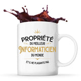 Mug blanc Propriété du Meilleur Informaticien - Planetee