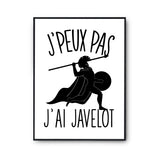 Affiche Javelot spartiate j'peux pas Blanc Premium - Planetee